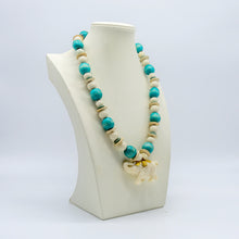 Load image into Gallery viewer, Elephant Summer Necklace with Aqua Sequence
